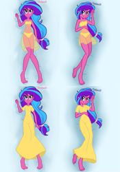 Size: 3352x4800 | Tagged: safe, artist:chelseawest, part of a set, oc, oc only, oc:melody aurora, human, equestria girls, g4, barefoot, belly button, body pillow, body pillow design, clothes, cute, dress, feet, female, heart eyes, linea nigra, lingerie, looking at you, lying, lying down, ocbetes, offspring, parent:flash sentry, parent:twilight sparkle, parents:flashlight, part of a series, solo, wingding eyes