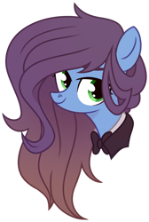 Size: 1280x1909 | Tagged: safe, artist:petruse4ka, oc, oc only, earth pony, pony, bowtie, bust, clothes, earth pony oc, female, mare, simple background, smiling, solo, transparent background