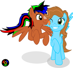 Size: 2895x2710 | Tagged: safe, artist:kyoshyu, oc, oc only, oc:bucolique, oc:fallen, pegasus, pony, female, glasses, high res, horses doing horse things, licking, male, mare, simple background, stallion, tongue out, transparent background, vector