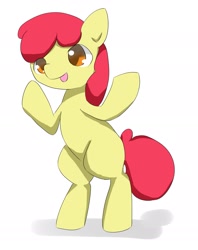 Size: 1727x2181 | Tagged: safe, artist:up_p_ab, apple bloom, earth pony, pony, g4, bipedal, female, filly, open mouth, simple background, solo, white background