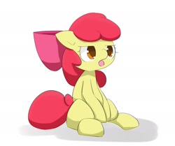 Size: 2116x1768 | Tagged: safe, artist:up_p_ab, apple bloom, earth pony, pony, g4, annoyed, female, filly, foal, sitting, solo