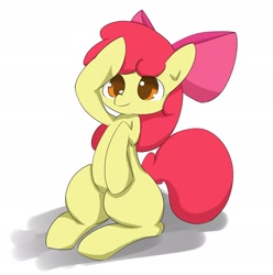 Size: 2069x2087 | Tagged: safe, artist:up_p_ab, apple bloom, earth pony, pony, g4, female, filly, high res, salute, solo