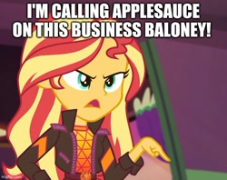 Size: 630x499 | Tagged: safe, edit, edited screencap, screencap, sunset shimmer, equestria girls, equestria girls specials, g4, my little pony equestria girls: better together, my little pony equestria girls: sunset's backstage pass, caption, image macro, reference, text, the owl house