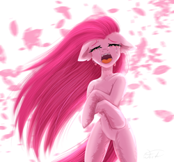 Size: 2196x2048 | Tagged: safe, artist:maybeweed, pinkie pie, earth pony, pony, bipedal, crying, eyes closed, female, high res, open mouth, pinkamena diane pie, screaming, solo