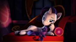 Size: 3840x2160 | Tagged: safe, artist:psfmer, rarity, pony, unicorn, g4, 3d, bedroom eyes, carousel boutique, couch, draw me like one of your french girls, fainting couch, high res, revamped ponies, solo, source filmmaker, stupid sexy rarity, unshorn fetlocks