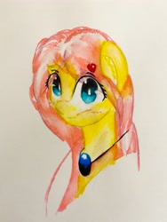 Size: 3024x4032 | Tagged: safe, artist:stardust0130, fluttershy, pegasus, pony, g4, female, looking at you, mare, solo, white pupils