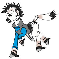 Size: 2605x2605 | Tagged: safe, alternate version, artist:agdapl, pony, zebra, clothes, colored, grin, high res, male, simple background, smiling, solo, species swap, team fortress 2, traditional art, transparent background, zebrafied