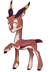 Size: 500x694 | Tagged: safe, artist:lavvythejackalope, oc, oc only, deer, antlers, colored hooves, male, raised hoof, simple background, transparent background