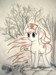 Size: 1920x2560 | Tagged: safe, artist:stardust0130, nurse redheart, earth pony, pony, g4, alternate hairstyle, female, mare, sad, solo, windswept mane