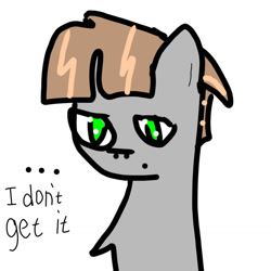Size: 1280x1280 | Tagged: safe, artist:thunderrainbowshadow, mudbriar, earth pony, pony, g4, 1000 hours in ms paint, cute, i don't get it, male, solo, stallion