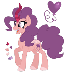 Size: 1000x1049 | Tagged: safe, artist:magicuniclaws, oc, oc only, kirin, base used, female, kirin oc, magical lesbian spawn, offspring, open mouth, open smile, parent:pinkie pie, parent:rain shine, simple background, smiling, solo, transparent background