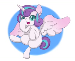 Size: 1484x1217 | Tagged: safe, artist:unagipai_, princess flurry heart, alicorn, pony, g4, boop, cute, female, filly, filly flurry heart, flurrybetes, flying, happy, self-boop, solo, translation request