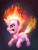 Size: 4010x5320 | Tagged: safe, artist:xbi, twilight sparkle, pony, unicorn, feeling pinkie keen, g4, my little pony: friendship is magic, absurd resolution, angry, burning, female, fire, furious, glare, glowing horn, gradient background, horn, mane of fire, mare, rapidash twilight, red eyes, solo, tabun art-battle finished after, tail of fire, unicorn twilight