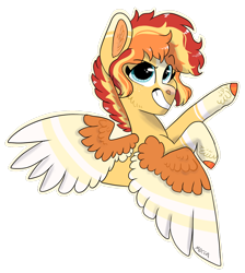 Size: 1402x1567 | Tagged: safe, artist:moccabliss, oc, oc only, oc:flamespark, pegasus, pony, colored wings, female, mare, simple background, solo, transparent background, two toned wings, wings