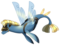 Size: 1280x969 | Tagged: safe, artist:eternity9, oc, oc only, seapony (g4), clothes, dorsal fin, fin wings, fins, fish tail, seaponified, see-through, simple background, solo, species swap, tail, transparent background, wings, yellow eyes, yellow mane