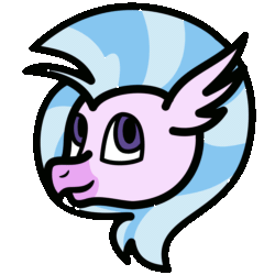 Size: 3500x3500 | Tagged: safe, artist:solardoodles, silverstream, classical hippogriff, hippogriff, g4, :p, animated, blinking, gif, high res, smiling, solo, tongue out
