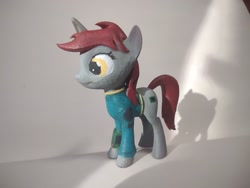 Size: 1600x1200 | Tagged: safe, oc, oc:littlepip, pony, unicorn, fallout equestria, 3d print, eyes open, female, figurine, horn, mare, photo, solo, wrong eye color, yellow eyes