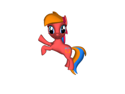 Size: 1200x900 | Tagged: safe, artist:mrbarney94, piña colada (g1), earth pony, pony, ponylumen, g1, g4, 3d, 3d pony creator, female, filly, g1 to g4, g4 style, generation leap, rearing, simple background, transparent background, tropical ponies