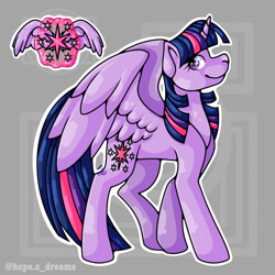 Size: 768x768 | Tagged: safe, artist:hopes-dream, twilight sparkle, alicorn, pony, g4, abstract background, female, solo, twilight sparkle (alicorn)