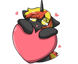 Size: 907x752 | Tagged: safe, artist:alex69vodka, oc, oc only, oc:java, pony, unicorn, blushing, female, heart, looking at you, simple background, sticker, tongue out, transparent background