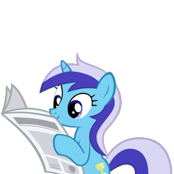 Size: 2405x2405 | Tagged: safe, artist:retro melon, minuette, pony, unicorn, g4, female, high res, mare, newspaper, reading, simple background, solo, transparent background, vector