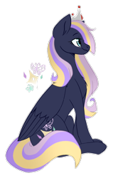 Size: 530x835 | Tagged: safe, artist:auroranovasentry, oc, oc only, oc:butterfly petal, pegasus, pony, crown, female, jewelry, magical lesbian spawn, mare, offspring, parent:fluttershy, parent:twilight sparkle, parents:twishy, regalia, simple background, solo, transparent background