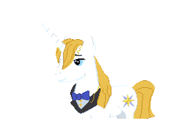 Size: 256x192 | Tagged: safe, artist:creepa-bot inc., prince blueblood, pony, unicorn, elements of justice, g4, ace attorney, animated, blinking, gif, pixel art, simple background, smiling, smug, solo, transparent background