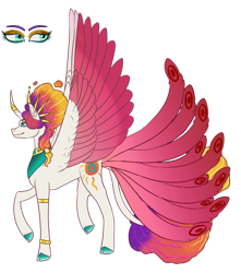 Size: 1280x1451 | Tagged: safe, artist:doctorbookwyrm, princess celestia, pony, g4, alternate design, simple background, solo, tail feathers, transparent background