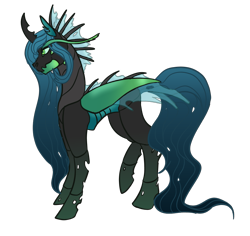 Size: 1097x1034 | Tagged: safe, artist:doctorbookwyrm, queen chrysalis, changeling, changeling queen, g4, exoskeleton, female, simple background, solo, transparent background