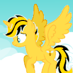 Size: 150x150 | Tagged: safe, artist:small-brooke1998, oc, oc only, oc:bumblebee, alicorn, pony, alicorn oc, animated, gif, horn, male, solo, stallion, wings