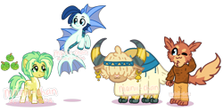 Size: 3411x1708 | Tagged: source needed, safe, artist:cherritoppu, oc, oc only, pony, siren, yak, anthro, anthro with ponies, simple background, siren oc, transparent background