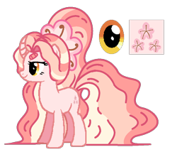 Size: 814x696 | Tagged: dead source, safe, artist:cherritoppu, oc, oc only, oc:cherry bloom, pony, unicorn, eyelashes, female, horn, mare, reference sheet, simple background, smiling, solo, transparent background, unicorn oc