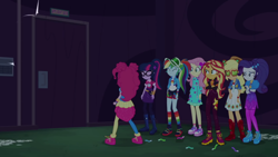 Size: 1920x1082 | Tagged: safe, screencap, applejack, fluttershy, pinkie pie, rainbow dash, rarity, sci-twi, sunset shimmer, twilight sparkle, equestria girls, equestria girls specials, g4, my little pony equestria girls: better together, my little pony equestria girls: sunset's backstage pass, humane five, humane seven, humane six, legs