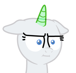 Size: 1144x1092 | Tagged: safe, artist:somecoconut, oc, oc only, pony, unicorn, :i, bald, base, bust, eyelashes, horn, i mean i see, simple background, solo, unicorn oc, white background