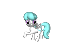 Size: 1200x900 | Tagged: safe, artist:mrbarney94, cotton cloudy, pegasus, pony, ponylumen, g1, g4, 3d, 3d pony creator, female, filly, g4 style, simple background, transparent background, walking, wings