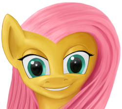 Size: 878x783 | Tagged: safe, artist:nepaxor, fluttershy, pegasus, pony, g4, bust, female, portrait, simple background, smiling, solo, white background