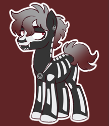 Size: 525x608 | Tagged: safe, artist:glowfangs, oc, oc only, oc:hidan, earth pony, pony, ear piercing, hidan, jewelry, naruto: shippūden, necklace, piercing, skeletal, solo