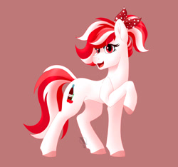 Size: 1920x1800 | Tagged: safe, artist:rand-dums, oc, oc only, oc:cherry pop, pony, female, raised hoof, simple background, solo