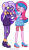 Size: 687x1200 | Tagged: safe, artist:jennieoo, oc, oc:midnight twinkle, oc:star sparkle, equestria girls, g4, friendship, giggling, happy, show accurate, smiling
