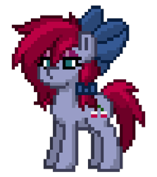 Size: 371x415 | Tagged: safe, artist:sugar cherry, oc, oc only, oc:sugar cherry, earth pony, pony, pony town, bow, cherry, earth pony oc, eyeshadow, female, food, hair bow, makeup, mare, simple background, transparent background