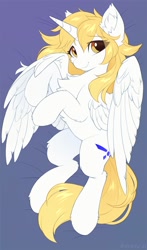 Size: 879x1500 | Tagged: safe, artist:hioshiru, oc, oc only, oc:star nai, alicorn, pony, alicorn oc, horn, solo, wings