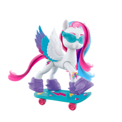 Size: 539x539 | Tagged: safe, edit, zipp storm, pegasus, pony, g5, skateboard, toy, unofficial