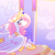 Size: 1920x1920 | Tagged: safe, alternate version, artist:melonmilk, derpibooru exclusive, princess celestia, alicorn, pony, g4, blushing, castle, crown, female, jewelry, mare, pink hair, pink-mane celestia, regalia, solo