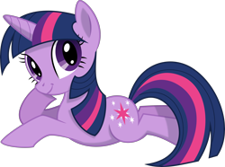 Size: 4000x2969 | Tagged: safe, artist:catachromatic, twilight sparkle, pony, unicorn, g4, .svg available, female, high res, looking at you, lying down, mare, prone, simple background, smiling, smiling at you, solo, svg, transparent background, unicorn twilight, vector, vector trace