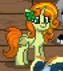 Size: 382x430 | Tagged: safe, oc, oc only, oc:lucky key, alicorn, pony, pony town, clover, female, mare, ponified, smiling