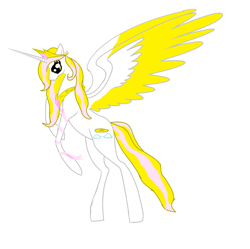 Size: 1836x1832 | Tagged: safe, artist:xxxmlp-fimxxx, oc, oc only, oc:angel, alicorn, pony, alicorn oc, female, flying, horn, large wings, looking down, mare, simple background, solo, white background, wings