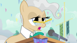 Size: 1920x1080 | Tagged: safe, screencap, mayor mare, earth pony, pony, g4, simple ways, female, mare, microphone, solo