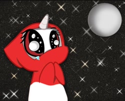 Size: 720x584 | Tagged: safe, oc, oc:sinar bulan indonesia, alicorn, pony, chibi, crying, cute, daaaaaaaaaaaw, female, galaxy, indonesia, mare, mask, moon, night, ocbetes, stars, tears of joy