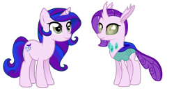 Size: 1400x750 | Tagged: safe, artist:couratiel, oc, oc only, oc:parka posy, changedling, changeling, pony, unicorn, disguise, disguised changeling, female, mare, self ponidox, simple background, solo, transparent background