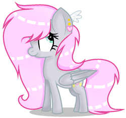 Size: 824x776 | Tagged: safe, artist:somecoconut, oc, oc only, pegasus, pony, ear piercing, eyelashes, female, mare, pegasus oc, piercing, simple background, smiling, white background, wings